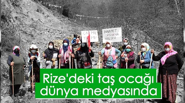 Rize’deki taş ocağı dünya medyasında