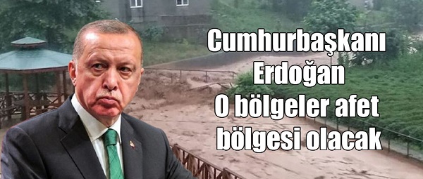 Cumhurbaşkanı Erdoğan: O bölgeler afet bölgesi olacak