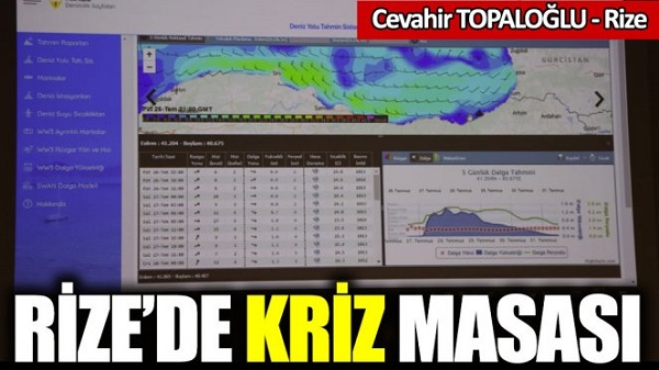 Rize’de Kriz Masası Kuruldu