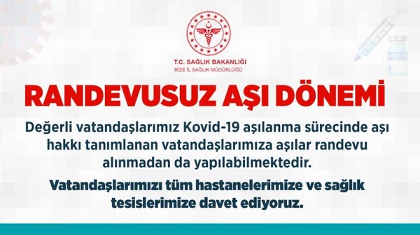 Aşılar tedarik edildi ve randevusuz dönem yeniden başlıyor