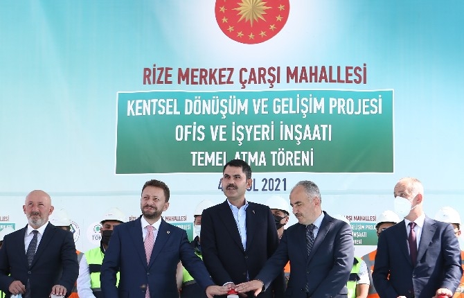 CUMHURBAŞKANI ERDOĞAN RİZE MERKEZ KENTSEL DÖNÜŞÜMÜN TEMELİNİ ATTI