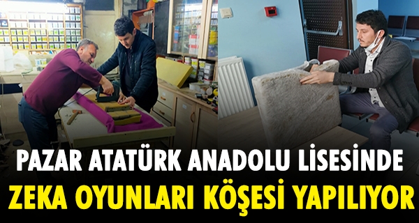 Pazar Atatürk Anadolu Lisesi`nde Zeka Oyunları Köşesi Yapılıyor