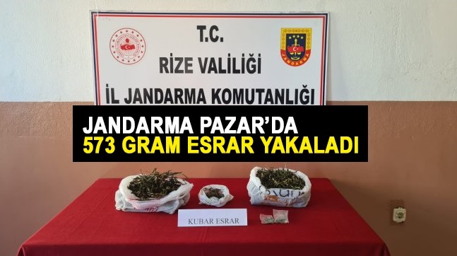 Jandarma 573 gram esrar yakaladı