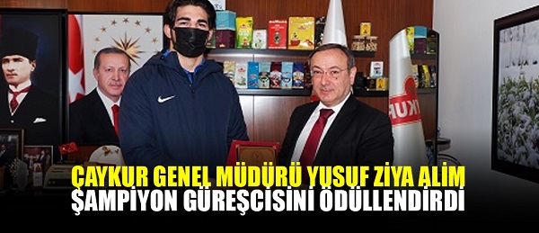 Genel Müdür Âlim, Şampiyon Güreşçisini Ödüllendirdi