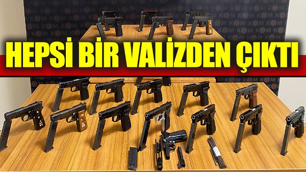 Rize’de Valizinden 20 tabanca çıkan yolcu tutuklandı