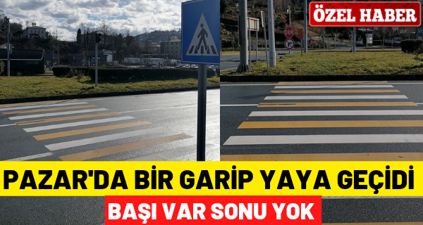 Pazar’da bir garip yaya geçidi, başı var sonu yok