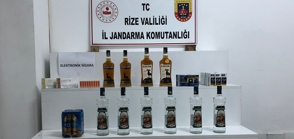 Rize’de Kaçak Sigara ve İçki Operasyonu