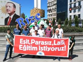 SOL Parti Rize’de ‘eşit, parasız, laik eğitim istiyoruz’ eylemi gerçekleştirdi