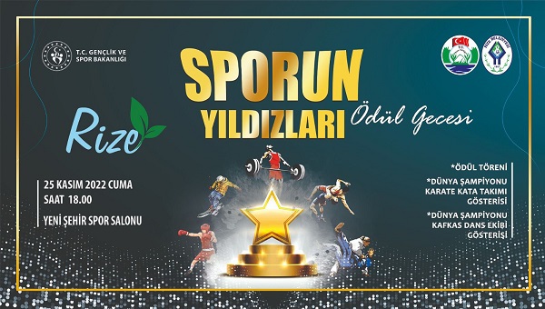 Rize’de Sporun Yıldızları Ödül Gecesi