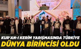 Rusya’da düzenlenen Kur’an-ı Kerimi güzel okuma yarışmasında Türkiye dünya birincisi oldu