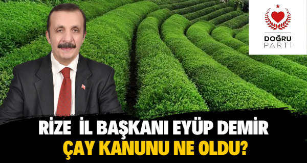 Doğru Parti İl Başkanı Eyüp Demir: ÇAY KANUNU NE OLDU?