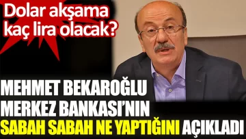 Mehmet Bekaroğlu Merkez Bankası’nın sabah sabah ne yaptığını açıkladı Dolar akşama kaç lira olacak