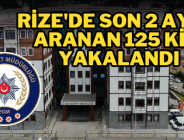 Rize’de son 2 ayda aranan 125 kişi yakalandı
