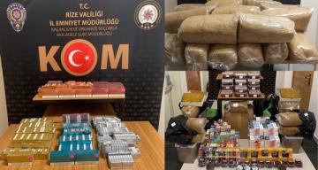 Rize İl Emniyeti 6 aylık kaçakçılık bilançosunu açıkladı